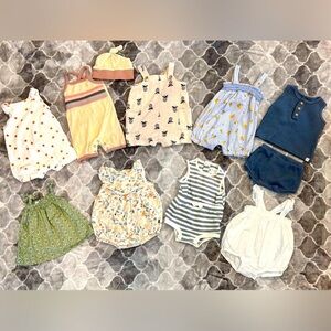11 Piece Baby Girl Size 0-3M Spring/Summer Bundle